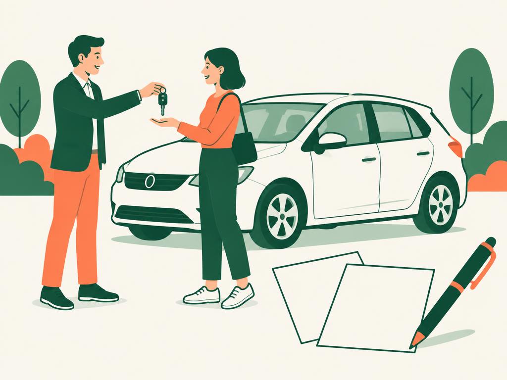 Illustration d’une remise de clés et des documents de vente